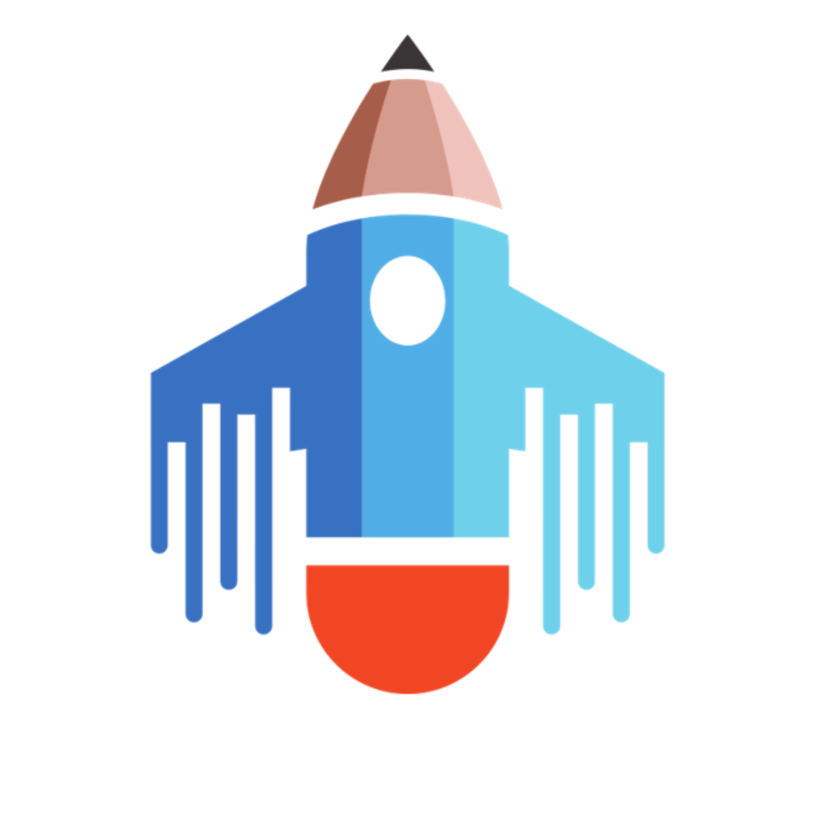 A ship hovering a few feet over the surface of the water, bearing a flagpole with the Sails.js logo